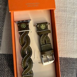 Dark green Tory Burch Apple Watch strap